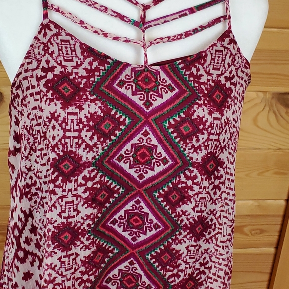 Maurices‎ Tassel Hem Sheer Lined Midi Dress Size Medium - Picture 3 of 9